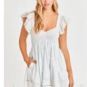 Love Shack fancy Athalia Dress Size XS Light blue Brand new with tag